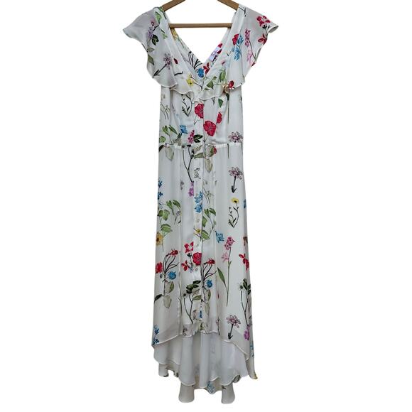 Parker Floral Maxi Dress – Size 2 – Elegant High-Low Hem - Picture 1 of 8